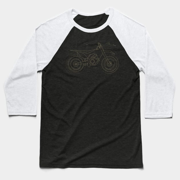 Offroad Motorcycle Blueprint Baseball T-Shirt by origato